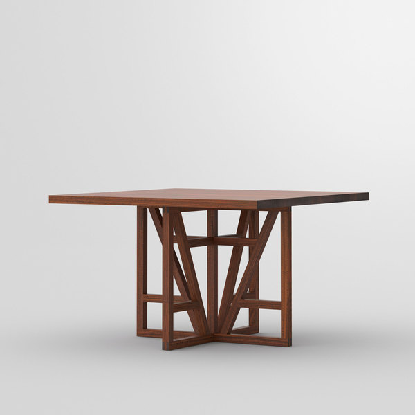 Square Designer Table FACHWERK SQUARE cam1 custom made in solid wood by vitamin design