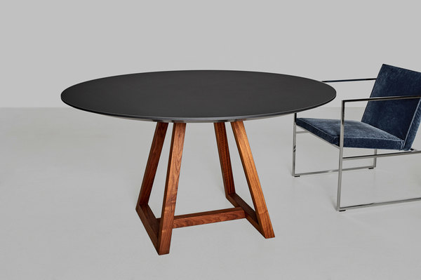 Round Linoleum Table MARGO ROUND LINO 1166 custom made in solid wood by vitamin design