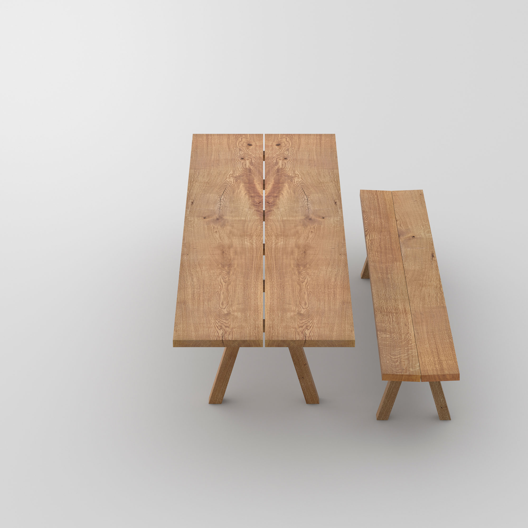 Wooden Designer Bench PAPILIO SIMPLE cam4 custom made in solid wood by vitamin design