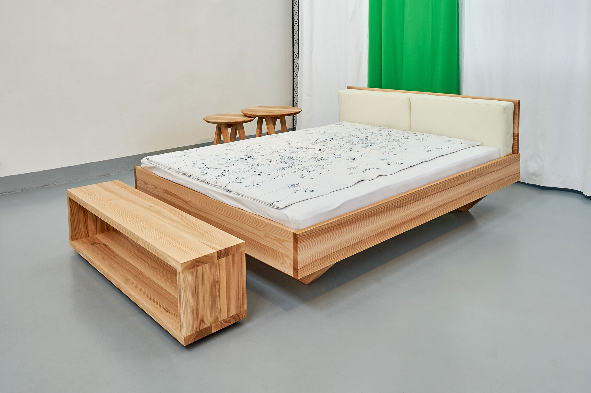 Wood Bed MEA NEF3847 custom made in solid wood by vitamin design