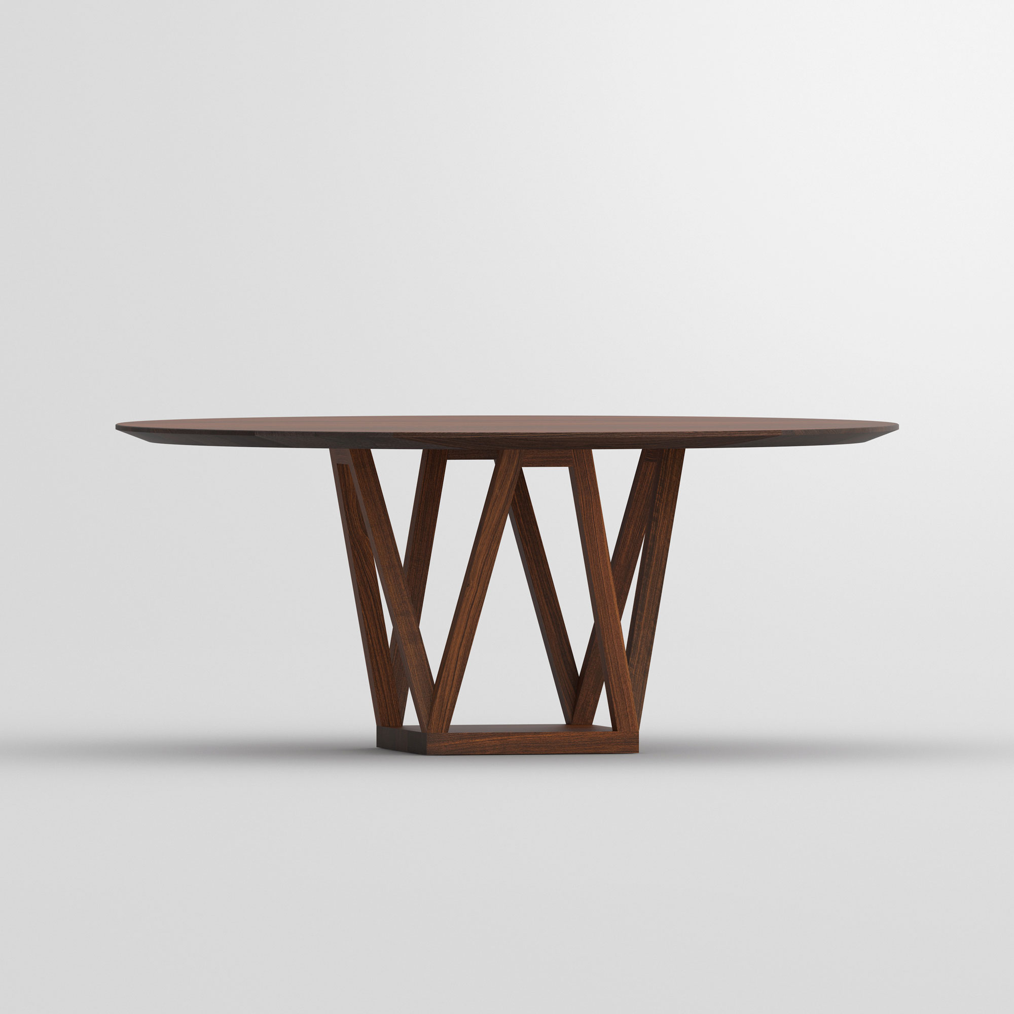 Round Designer Table CREO cam2 custom made in solid wood by vitamin design