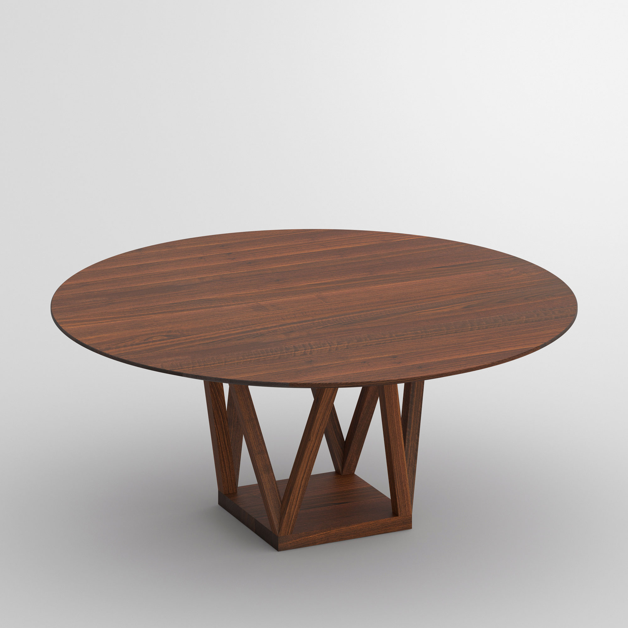 Round Designer Table CREO cam1 custom made in solid wood by vitamin design