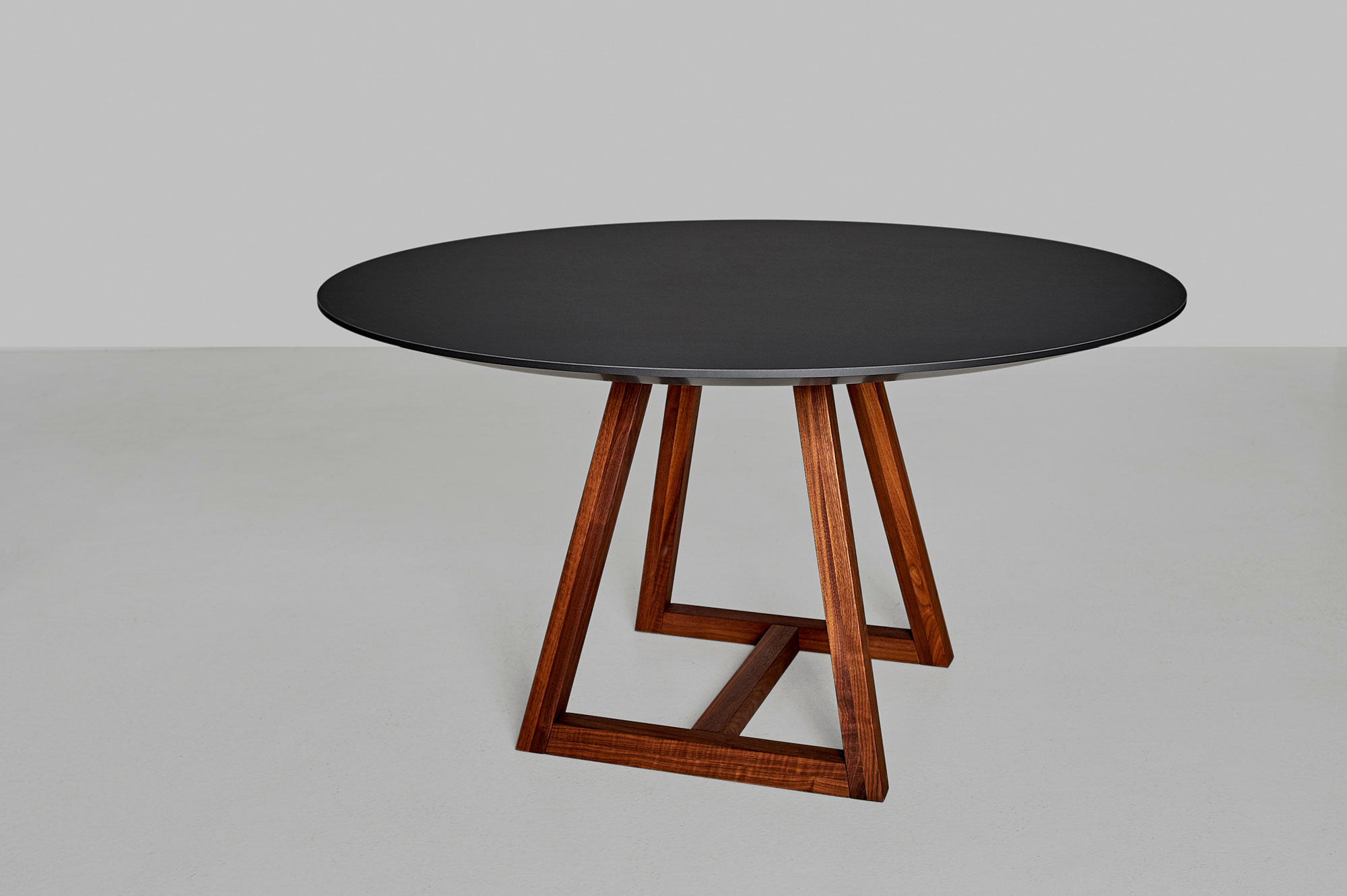 Round Linoleum Table MARGO ROUND LINO 1158 custom made in solid wood by vitamin design
