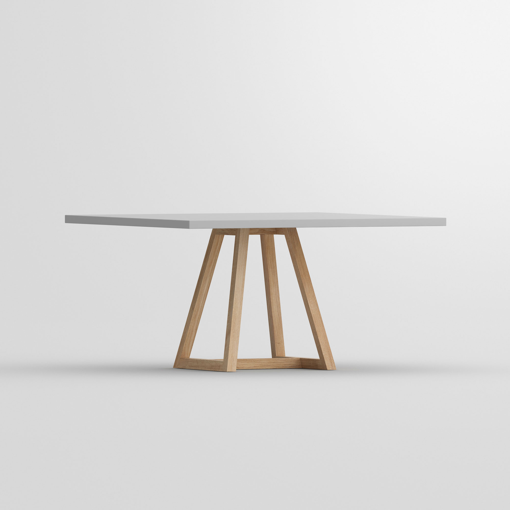 Linoleum table MARGO SQUARE LINO cam2 custom made in solid wood by vitamin design
