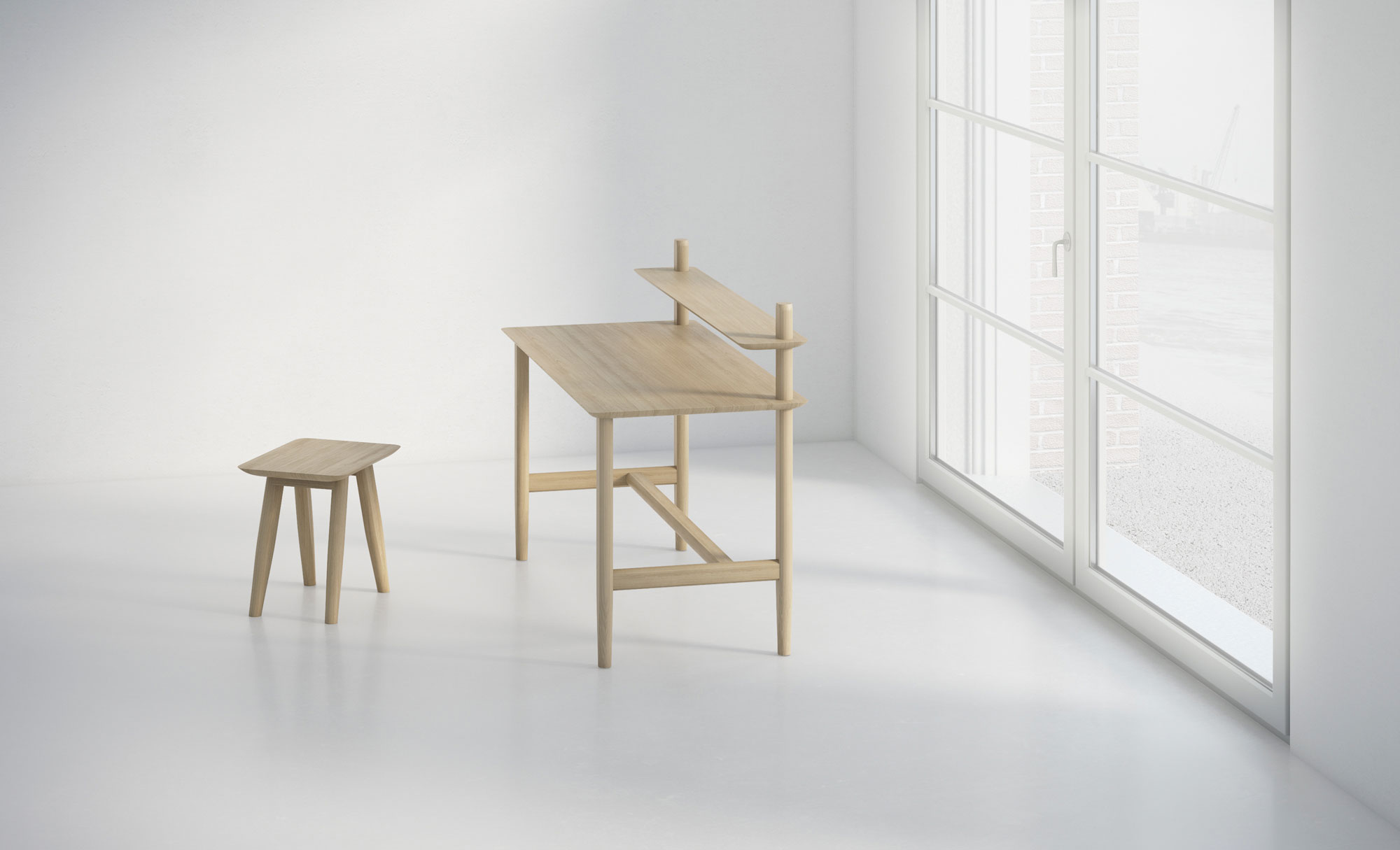 Modern Secretary Solid Wood Table AETAS SECRETARY vitamin-design custom made in solid wood by vitamin design