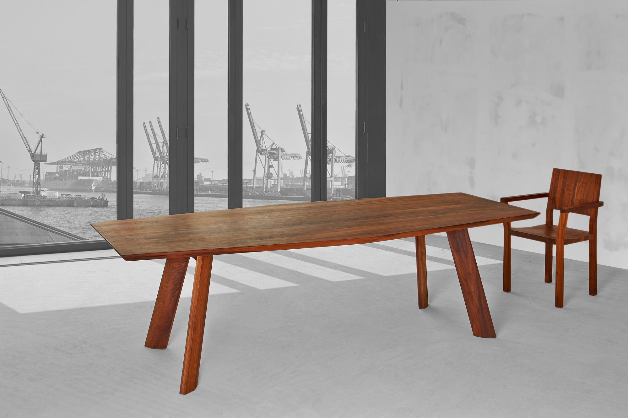 Designer Dining Table RHOMBI 00018 custom made in solid wood by vitamin design
