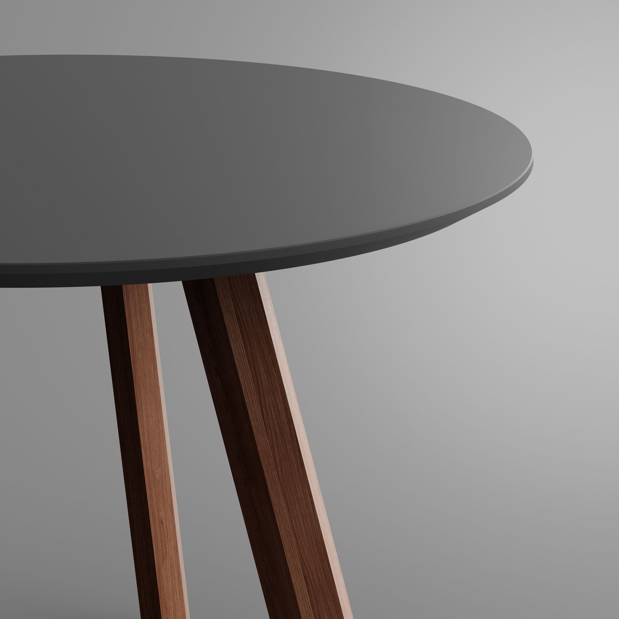 Round Linoleum Table RHOMBI ROUND LINO 3 custom made in solid wood by vitamin design