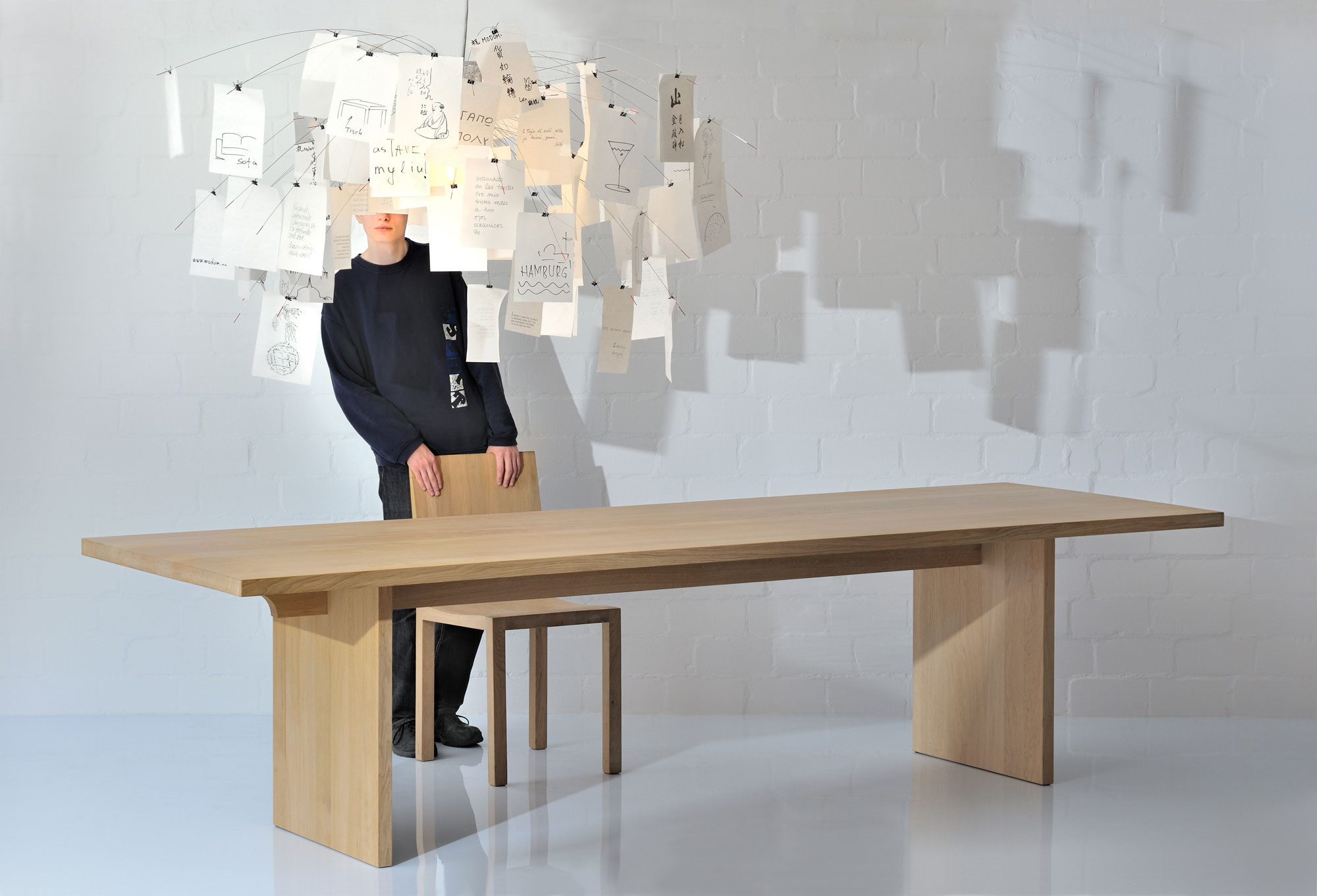 Gable Solid Wood Table SAGA vd699 custom made in solid wood by vitamin design