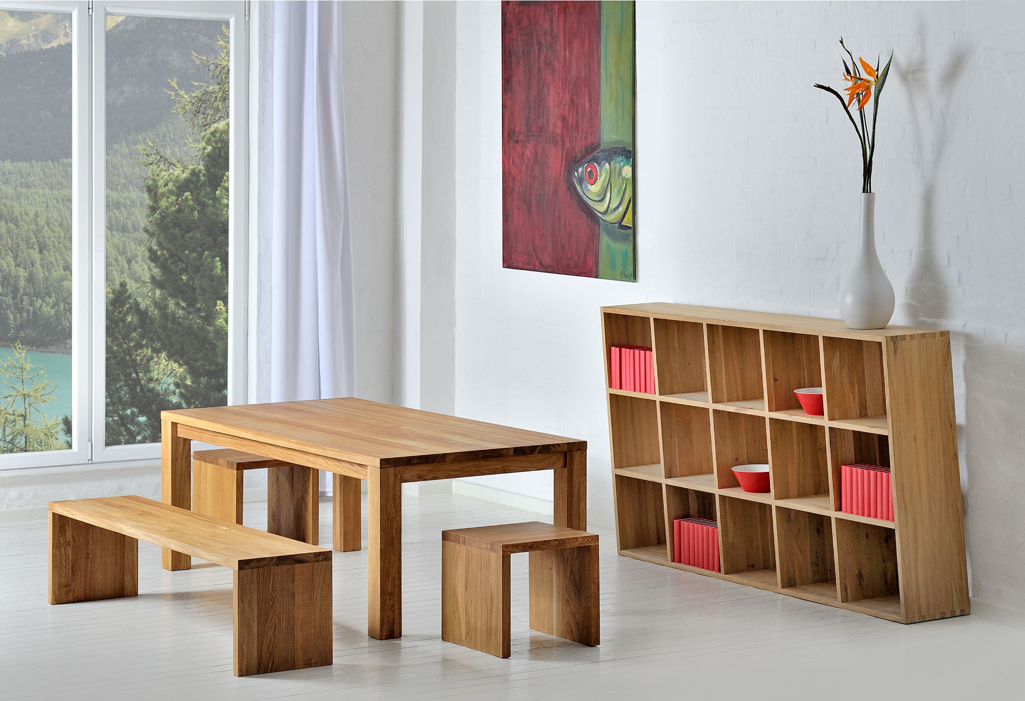 Dining Table Rustic CUBUS 3 B10X10 1817w custom made in solid wood by vitamin design