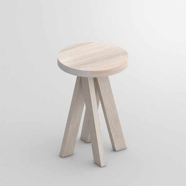 Designer Coffee Table ZIRKEL R custom made in Solid oak, white oiled by vitamin design