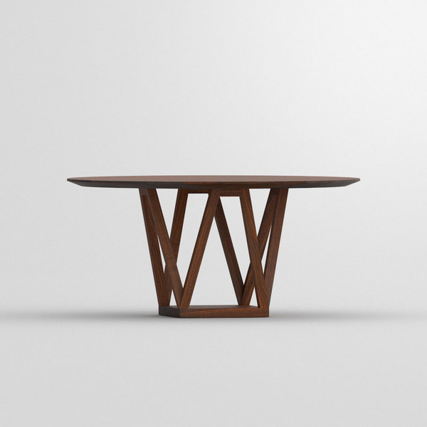 Round Designer Table CREO cam2 custom made in Solid American walnut, oiled by vitamin design