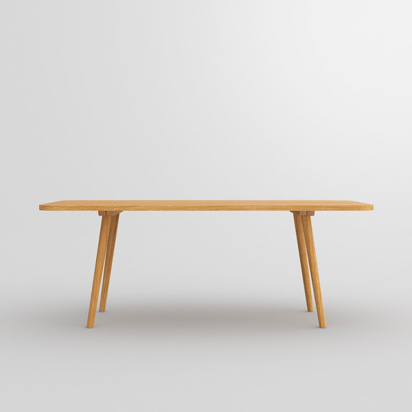 Wood Dining Table UNA cam2 custom made in solid wood by vitamin design