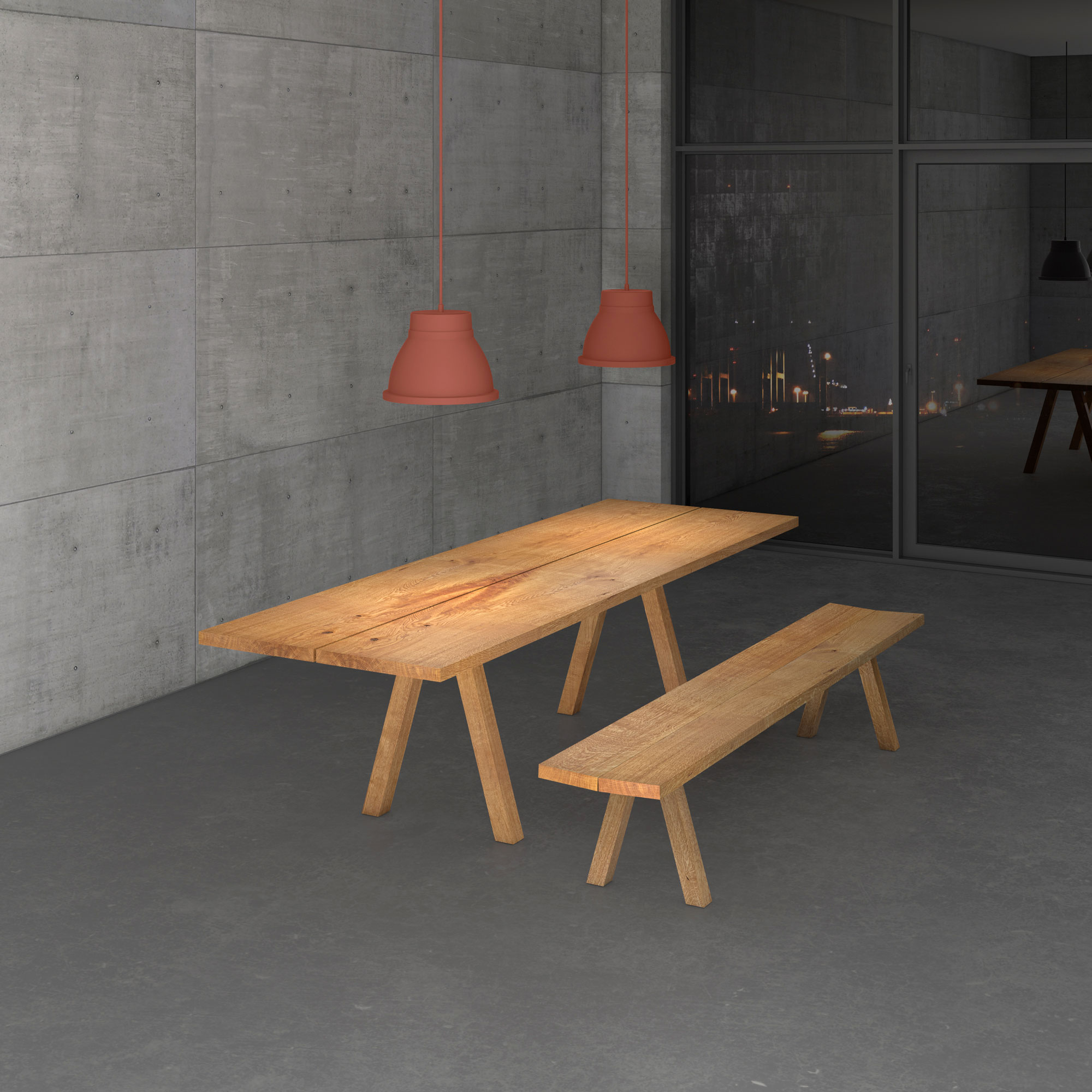 Wooden Designer Bench PAPILIO SIMPLE cam2 custom made in solid wood by vitamin design