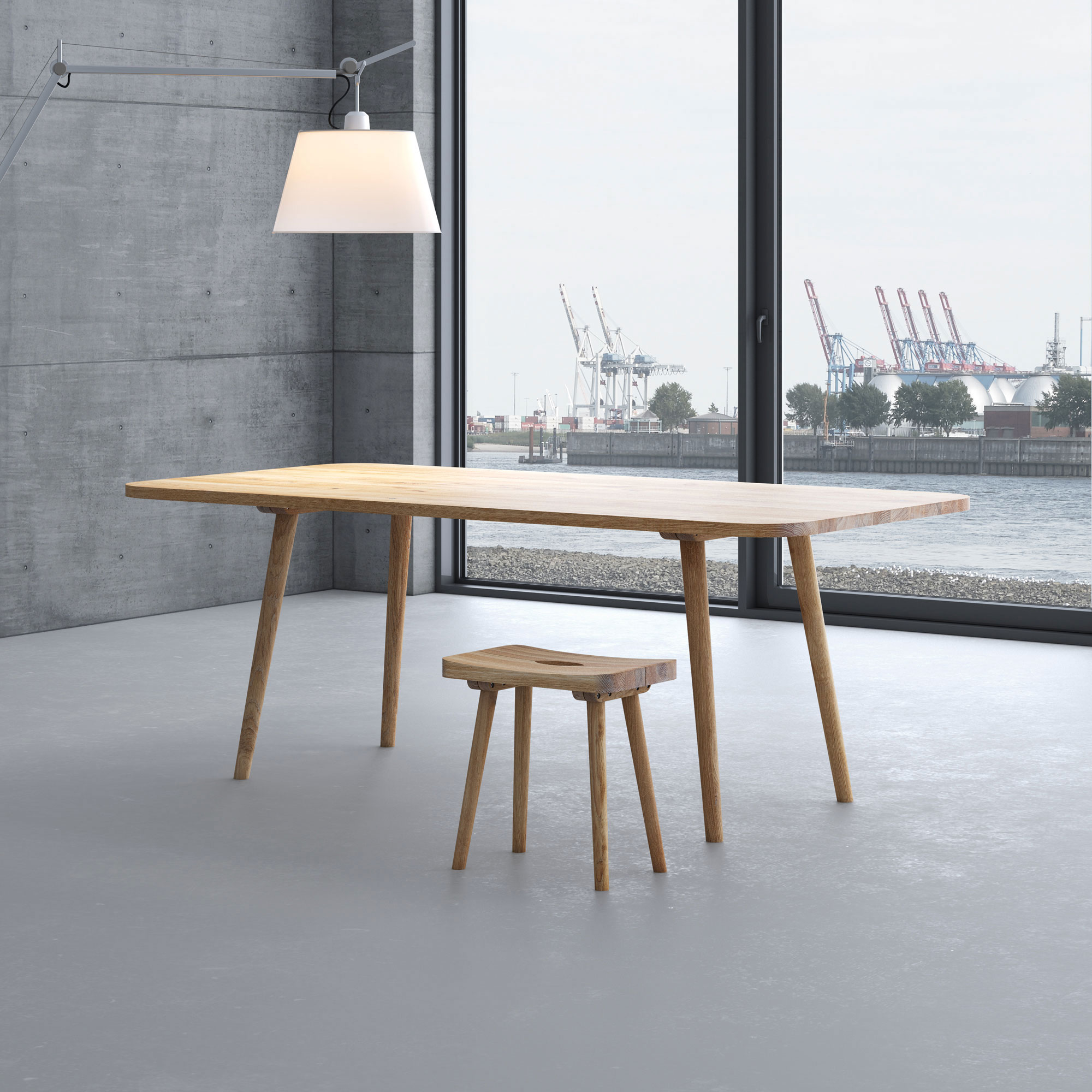 Wood Dining Table UNA cam1 custom made in solid wood by vitamin design