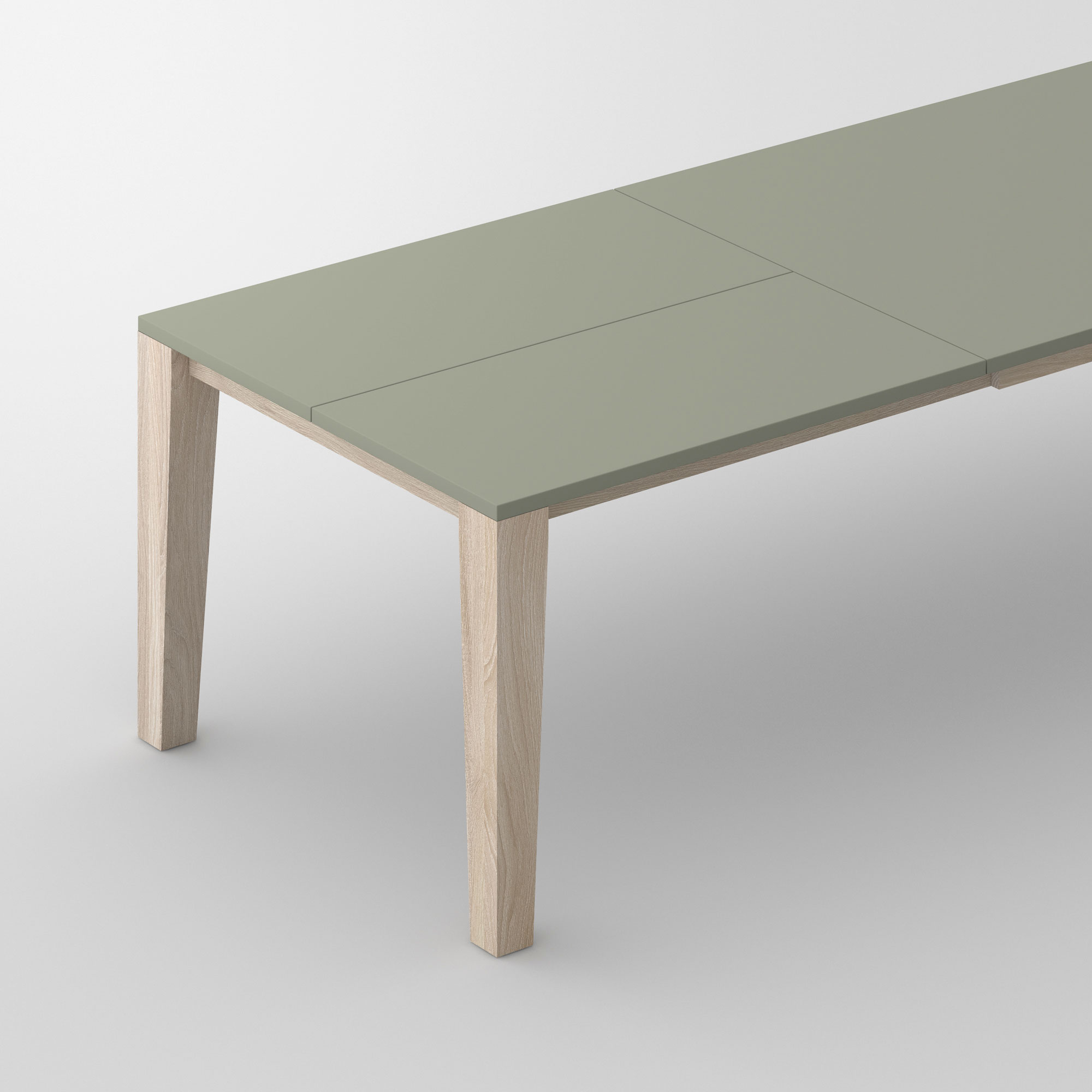 Extensible Linoleum Wood Table VARIUS BUTTERFLY LINO cam1 custom made in solid wood by vitamin design