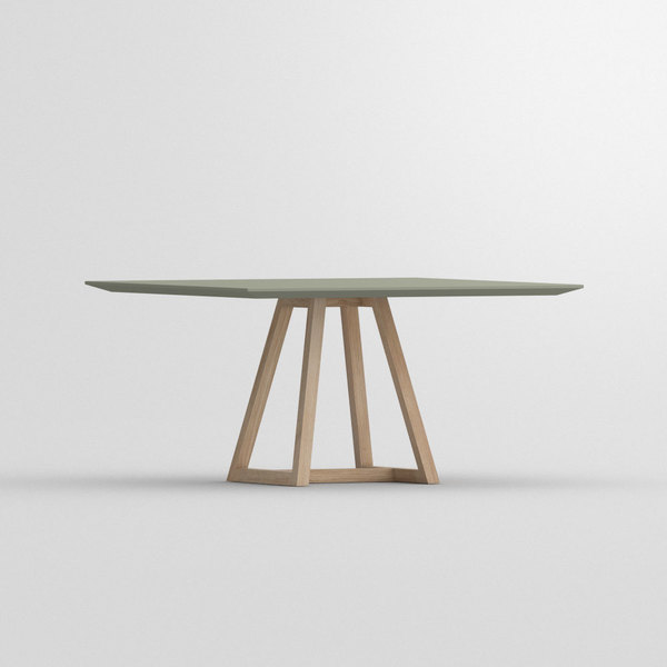 Linoleum table MARGO SQUARE LINO cam2 custom made in Solid oak, chalked by vitamin design