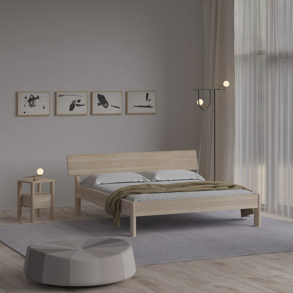 Simple elegance Bed MOLLIS cam1 custom made in solid wood by vitamin design