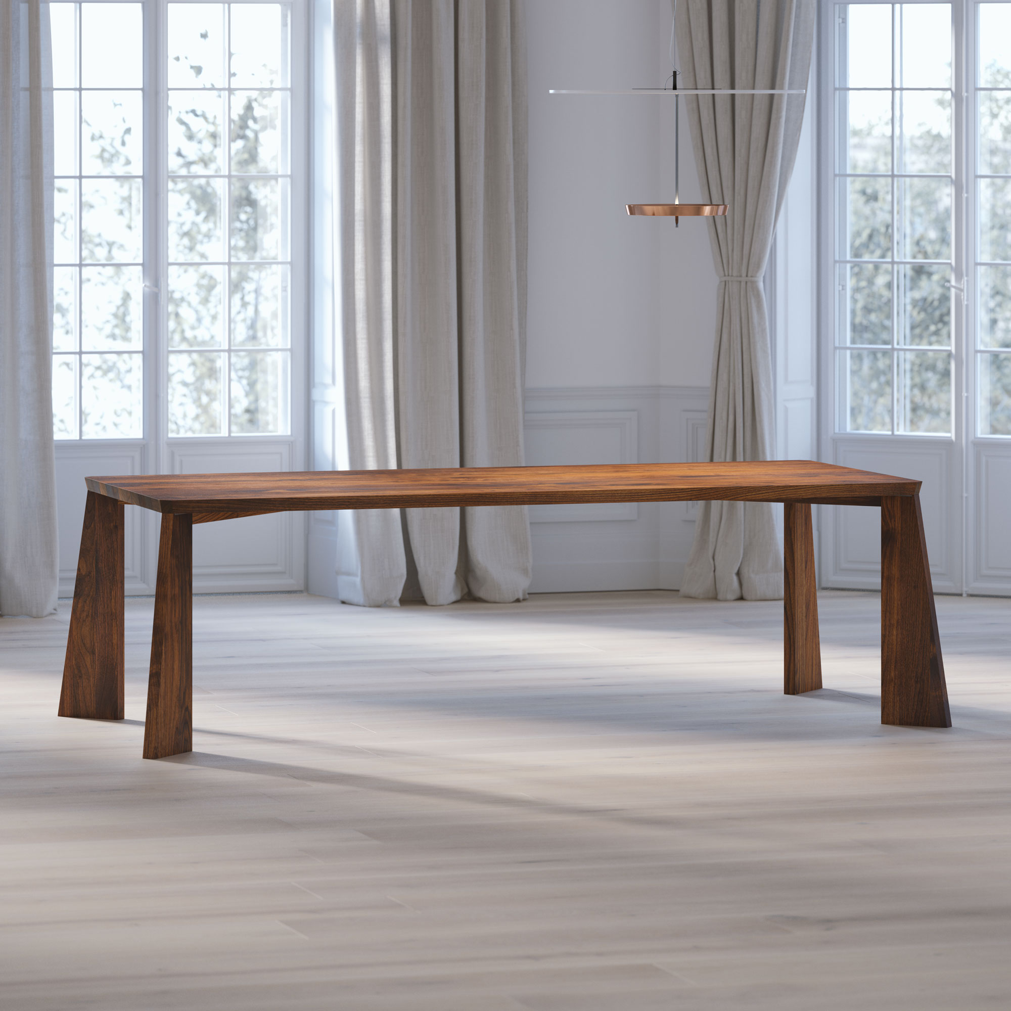 Bespoke Designer Table PYLON cam1 custom made in solid wood by vitamin design