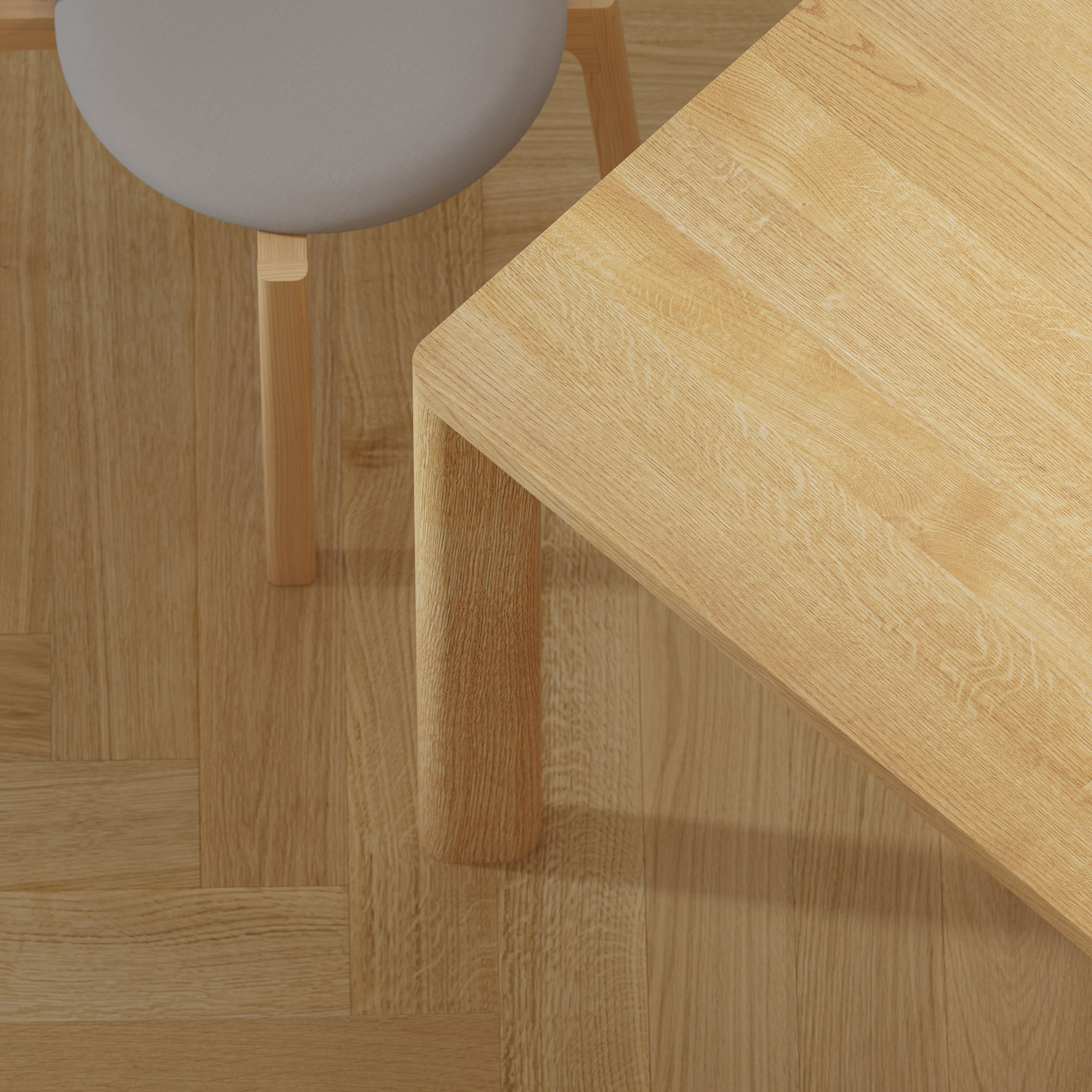 Frameless Solid Wood Table MOLLIS cam10000 custom made in solid wood by vitamin design