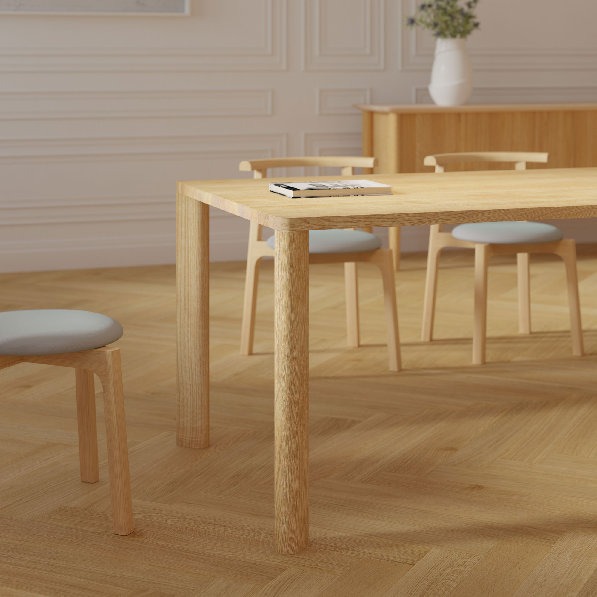 Frameless Solid Wood Table MOLLIS cam10000 custom made in solid wood by vitamin design