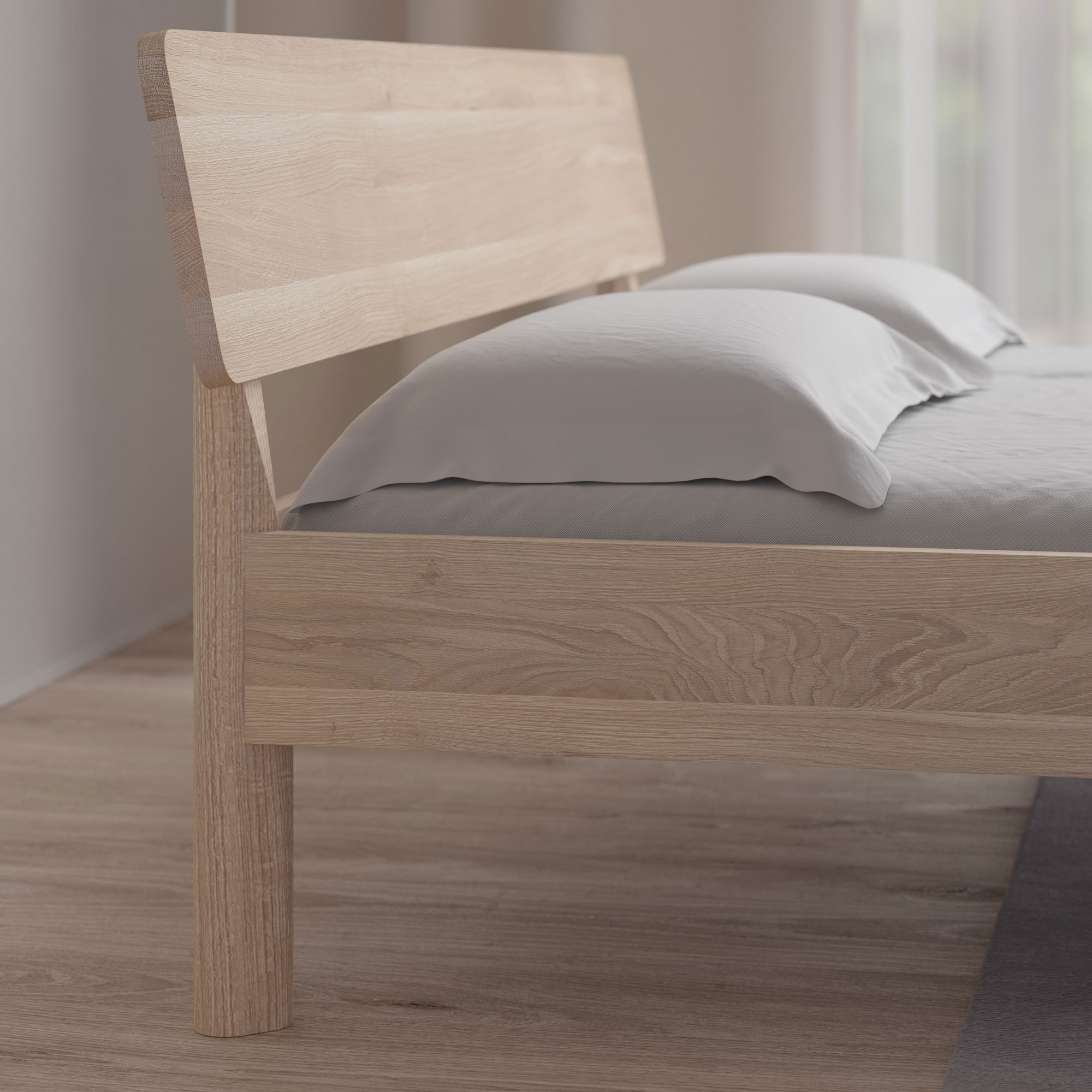 Simple elegance Bed MOLLIS cam3 custom made in solid wood by vitamin design
