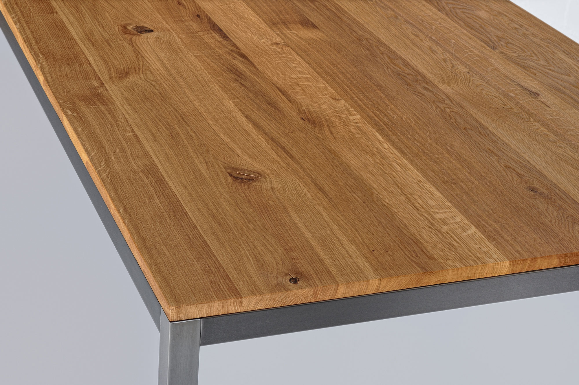 Stainless Steel Wooden Table NOJUS 1 custom made in solid wood by vitamin design