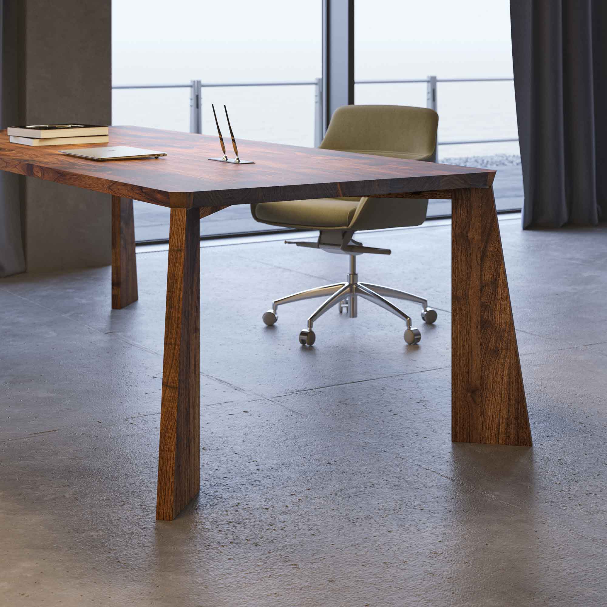 Bespoke Designer Table PYLON cam1 custom made in solid wood by vitamin design