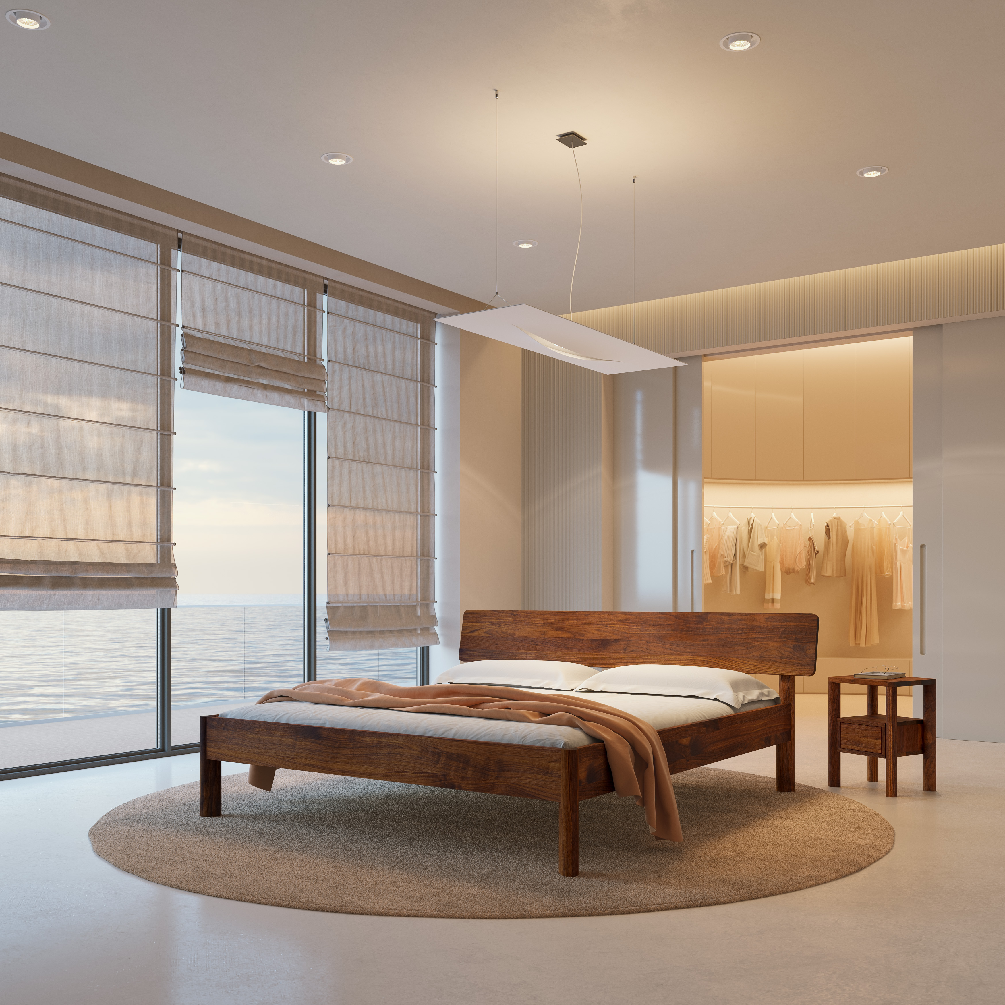 Simple elegance Bed MOLLIS cam3 custom made in solid wood by vitamin design