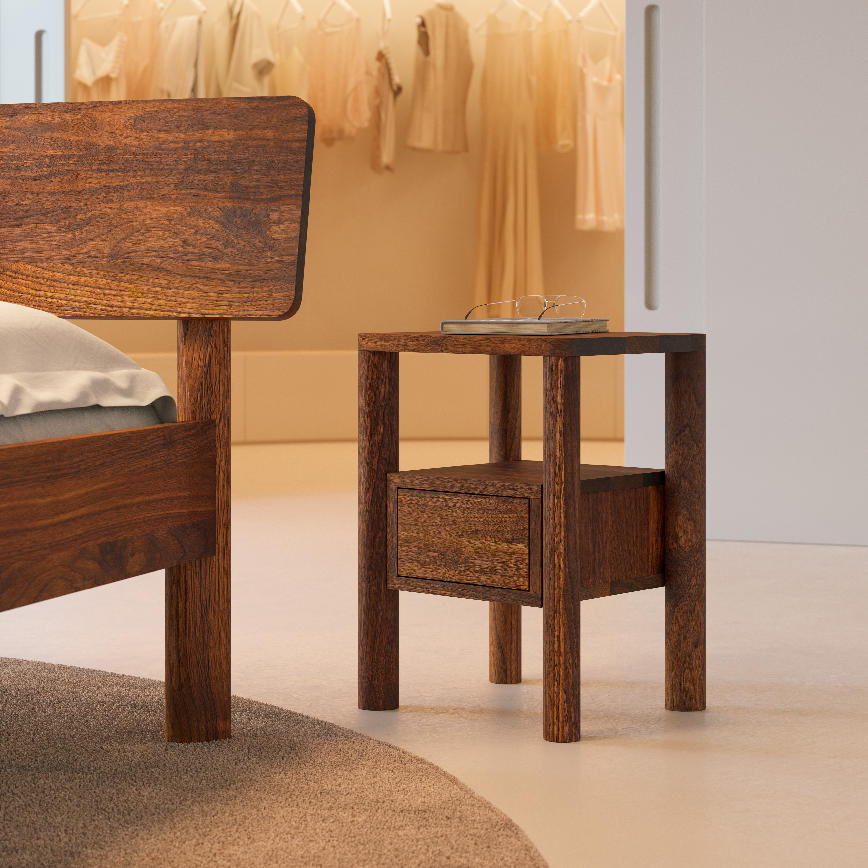 Simple elegance Bed MOLLIS cam3 custom made in solid wood by vitamin design