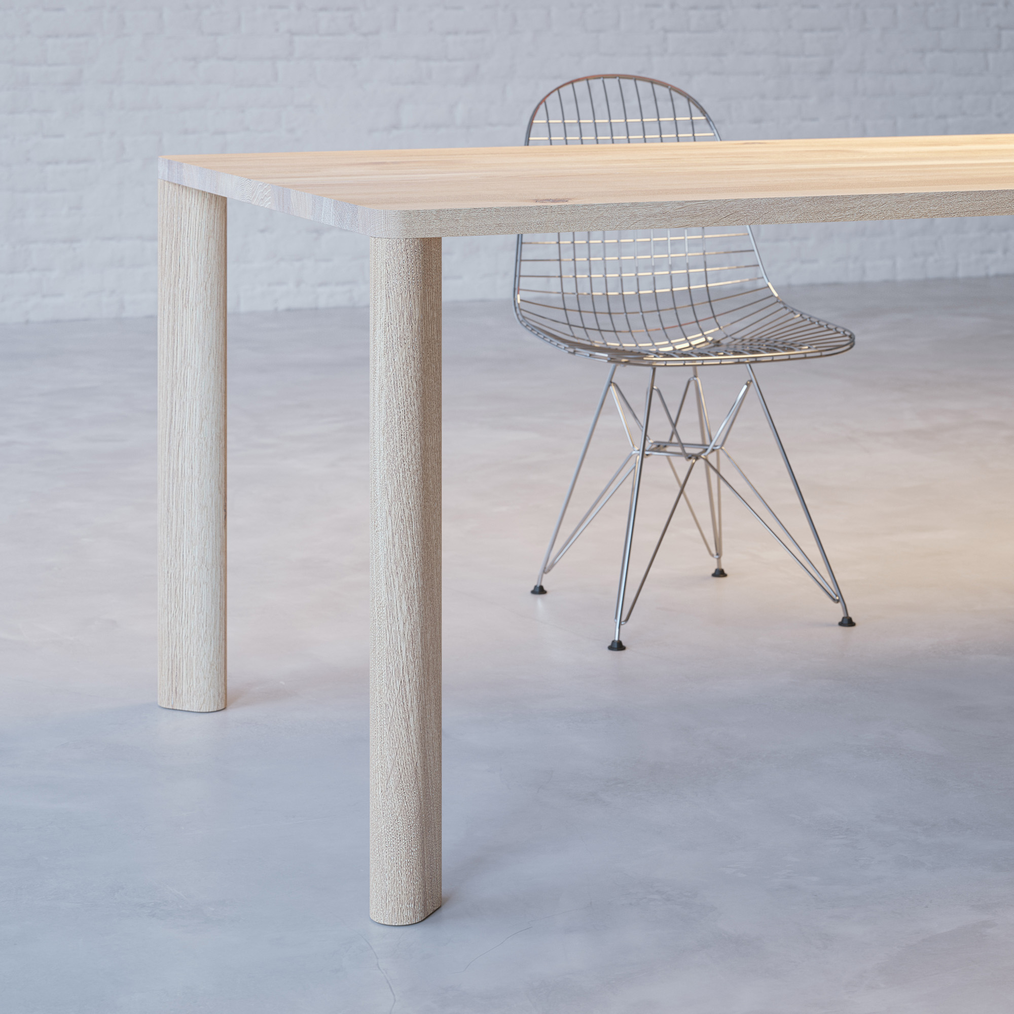 Frameless Solid Wood Table MOLLIS cam3 custom made in solid wood by vitamin design
