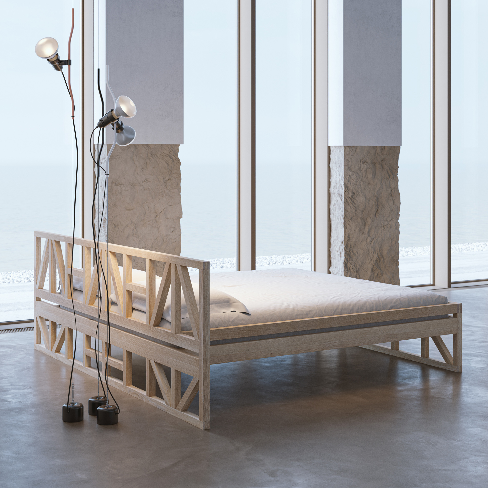 Designer Solid Wood Bed FACHWERK cam3 custom made in solid wood by vitamin design