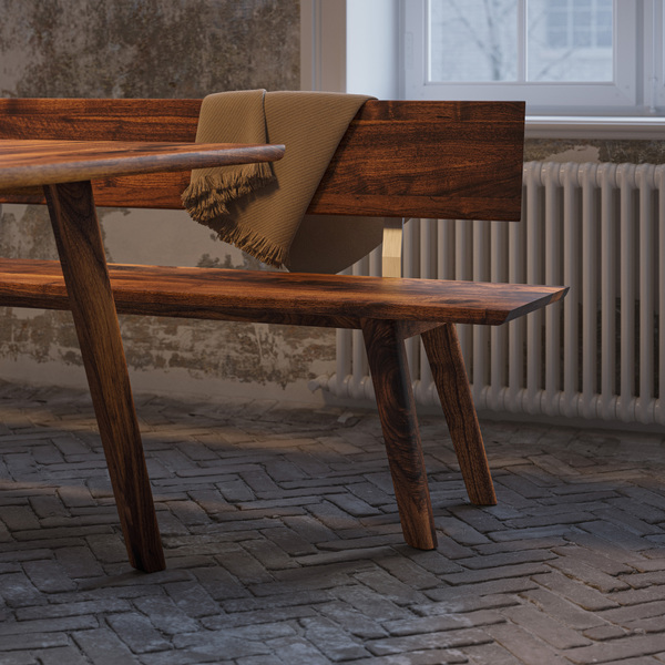  Bench RIVANO cam6 custom made in solid wood by vitamin design