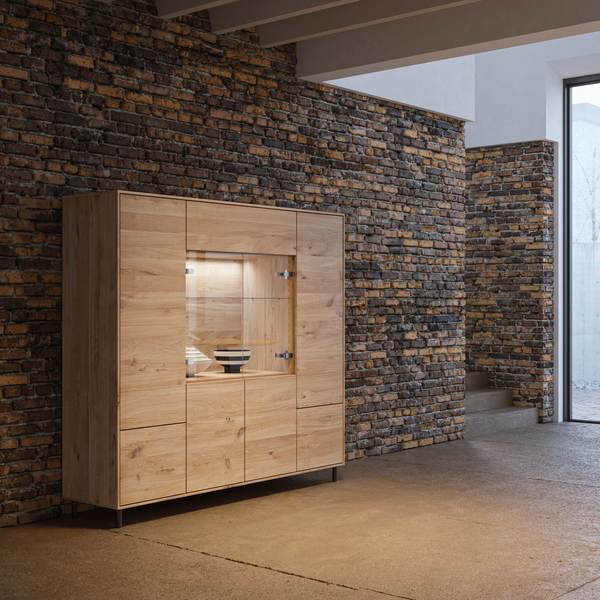 Tall Wine Cabinet Sideboard IOTA MID VINO cam1 custom made in solid wood by vitamin design