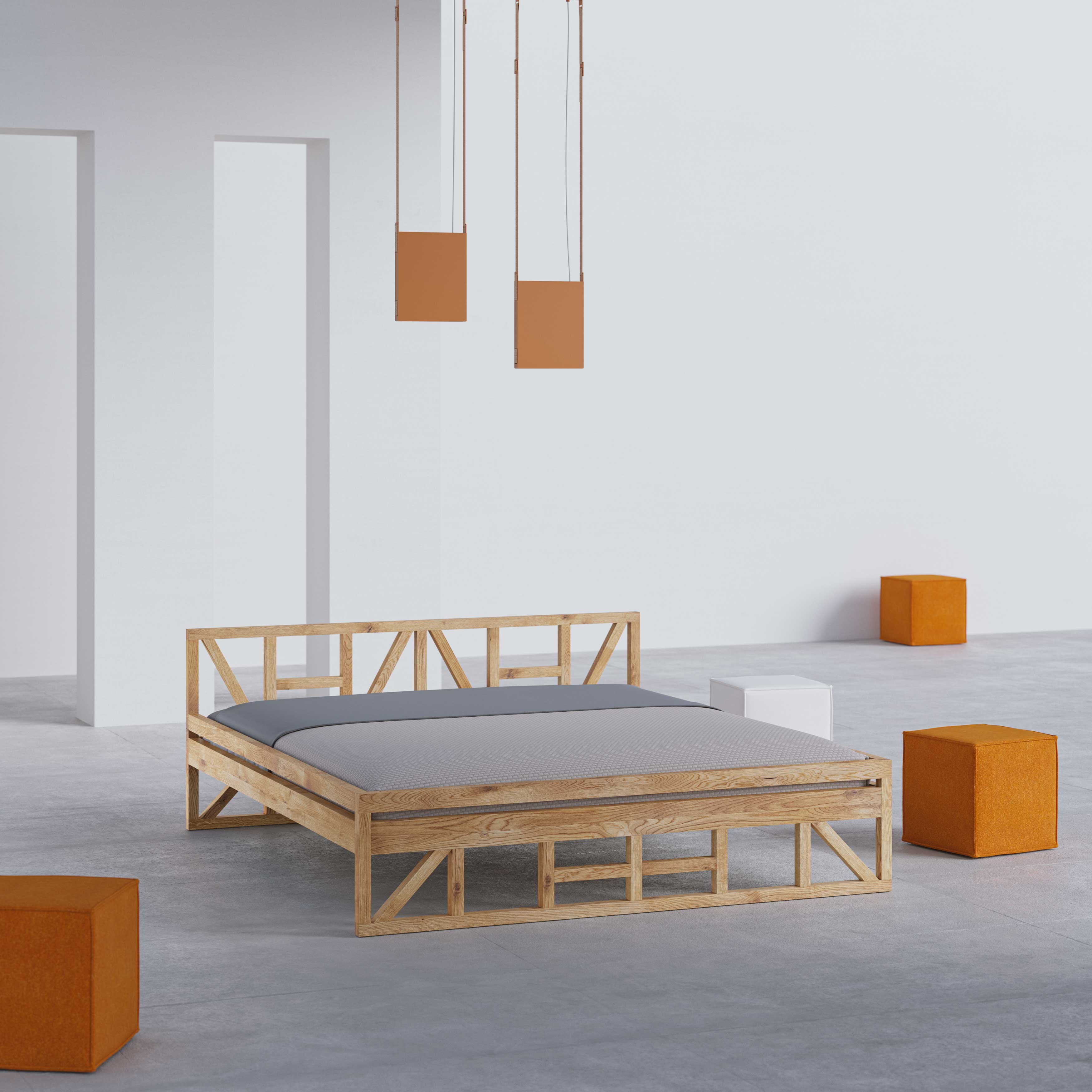 Designer Solid Wood Bed FACHWERK Cam99 custom made in solid wood by vitamin design