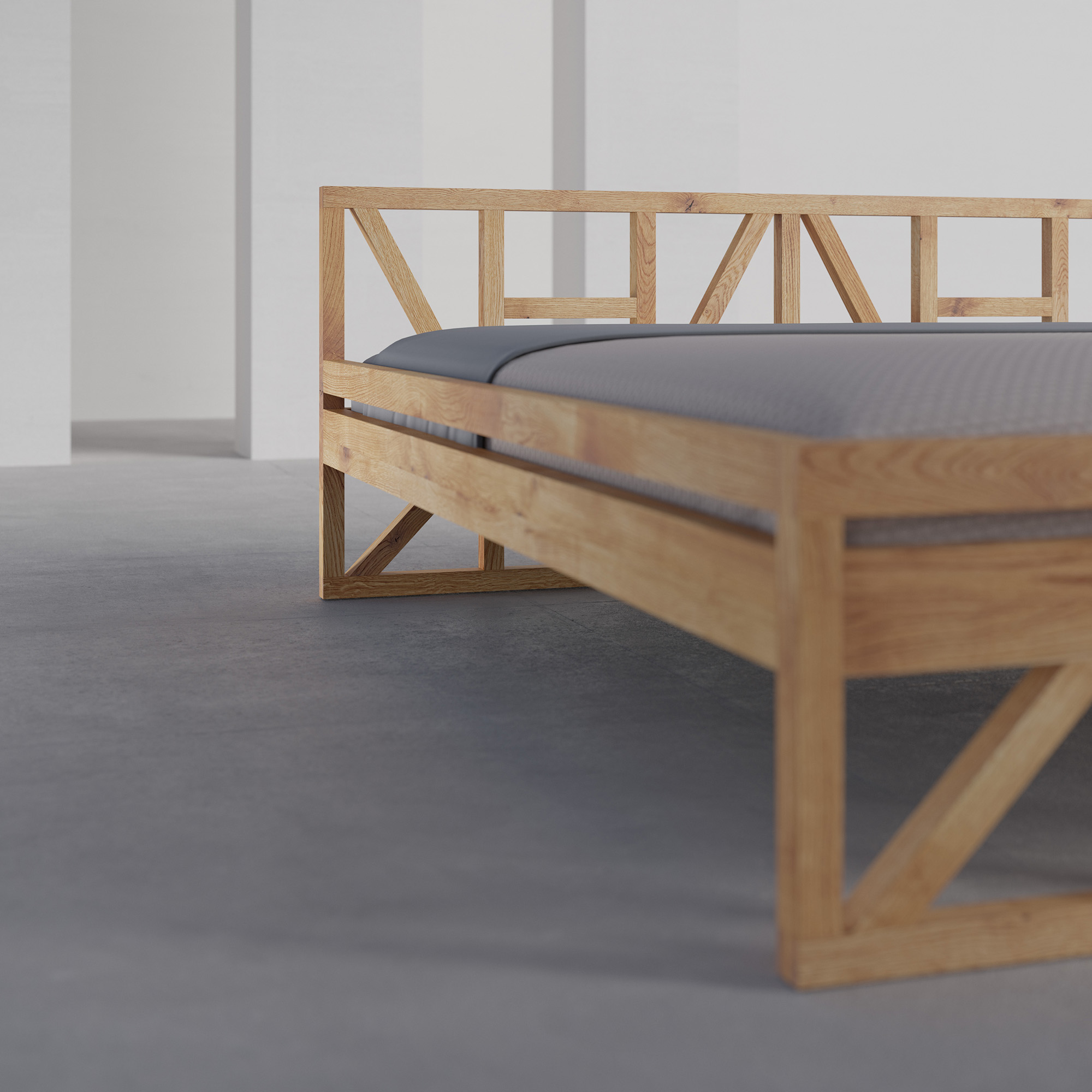 Designer Solid Wood Bed FACHWERK cam2 custom made in solid wood by vitamin design