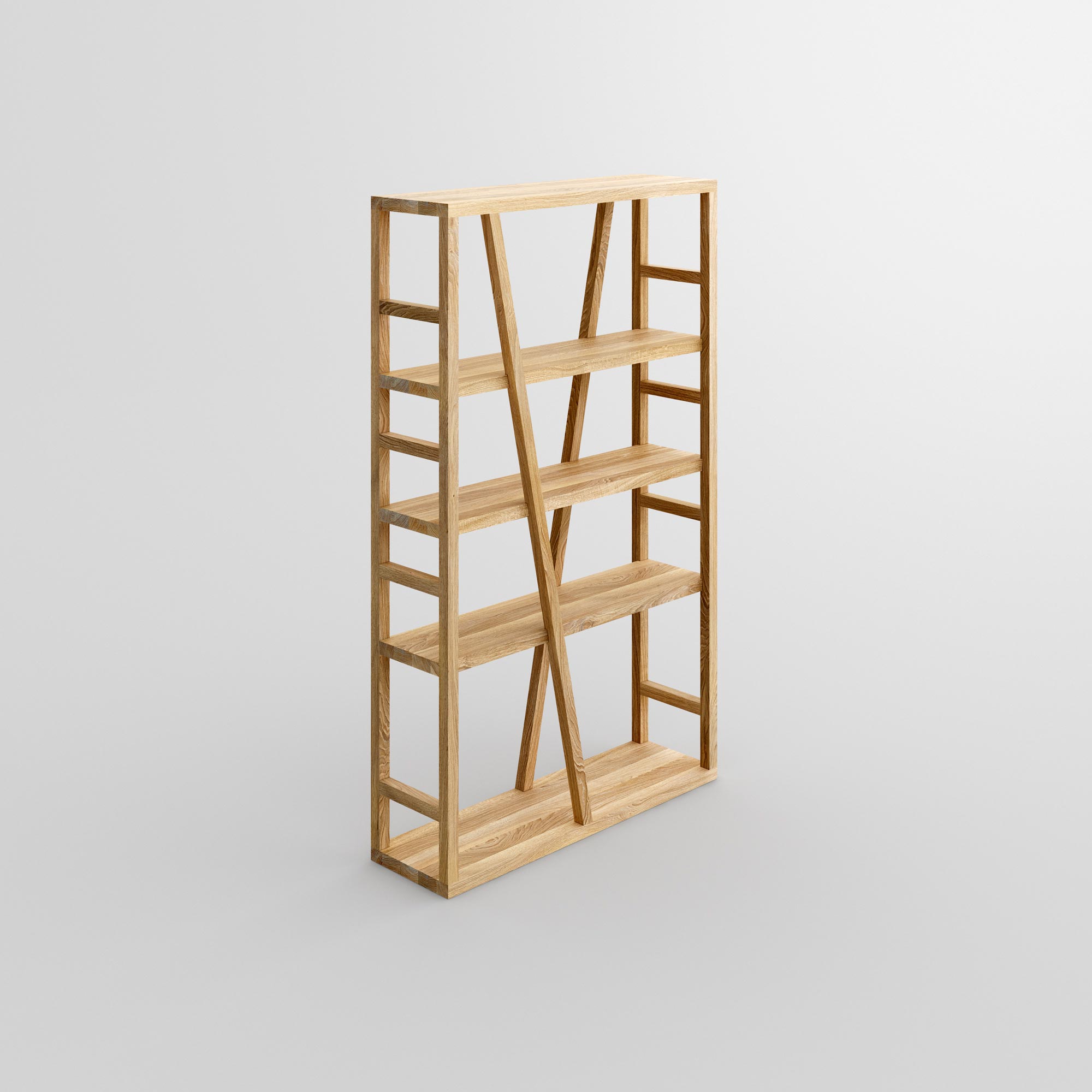 Wooden Shelf FACHWERK cam1 custom made in solid wood by vitamin design