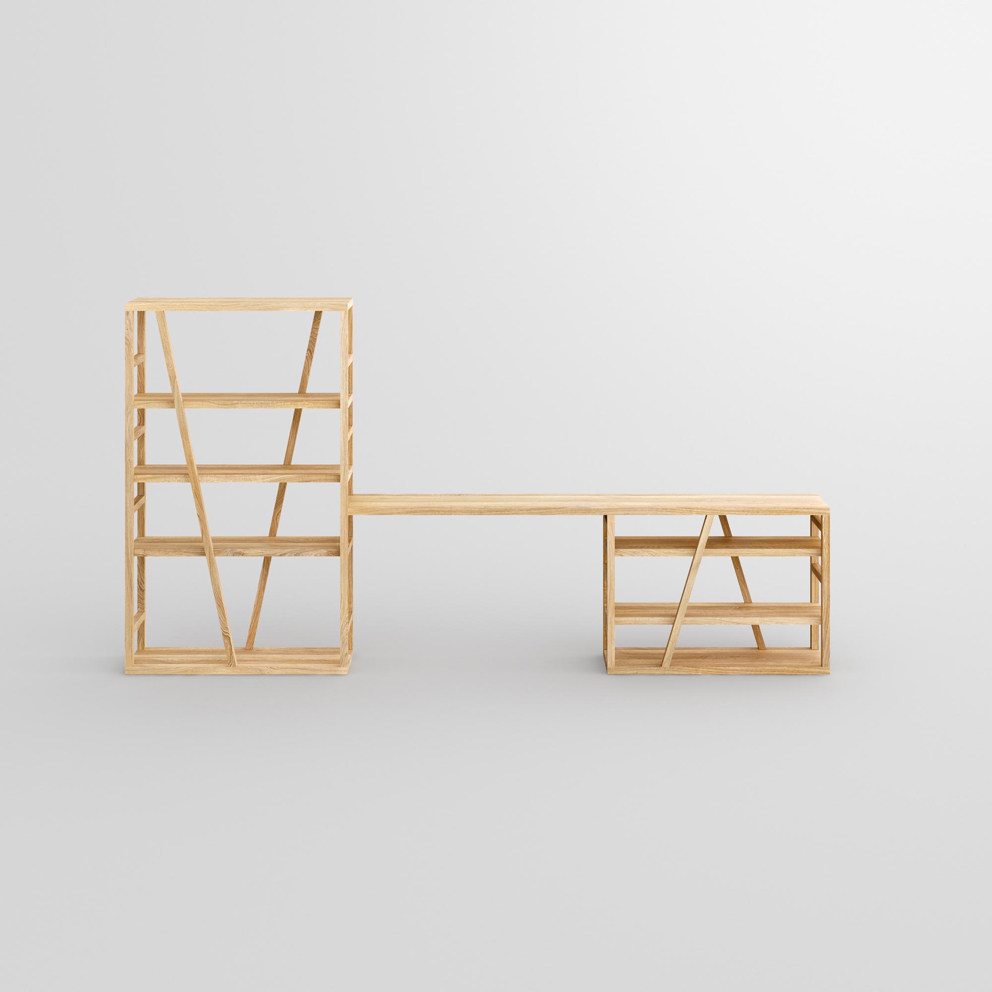 Wooden Shelf FACHWERK cam2 custom made in solid wood by vitamin design