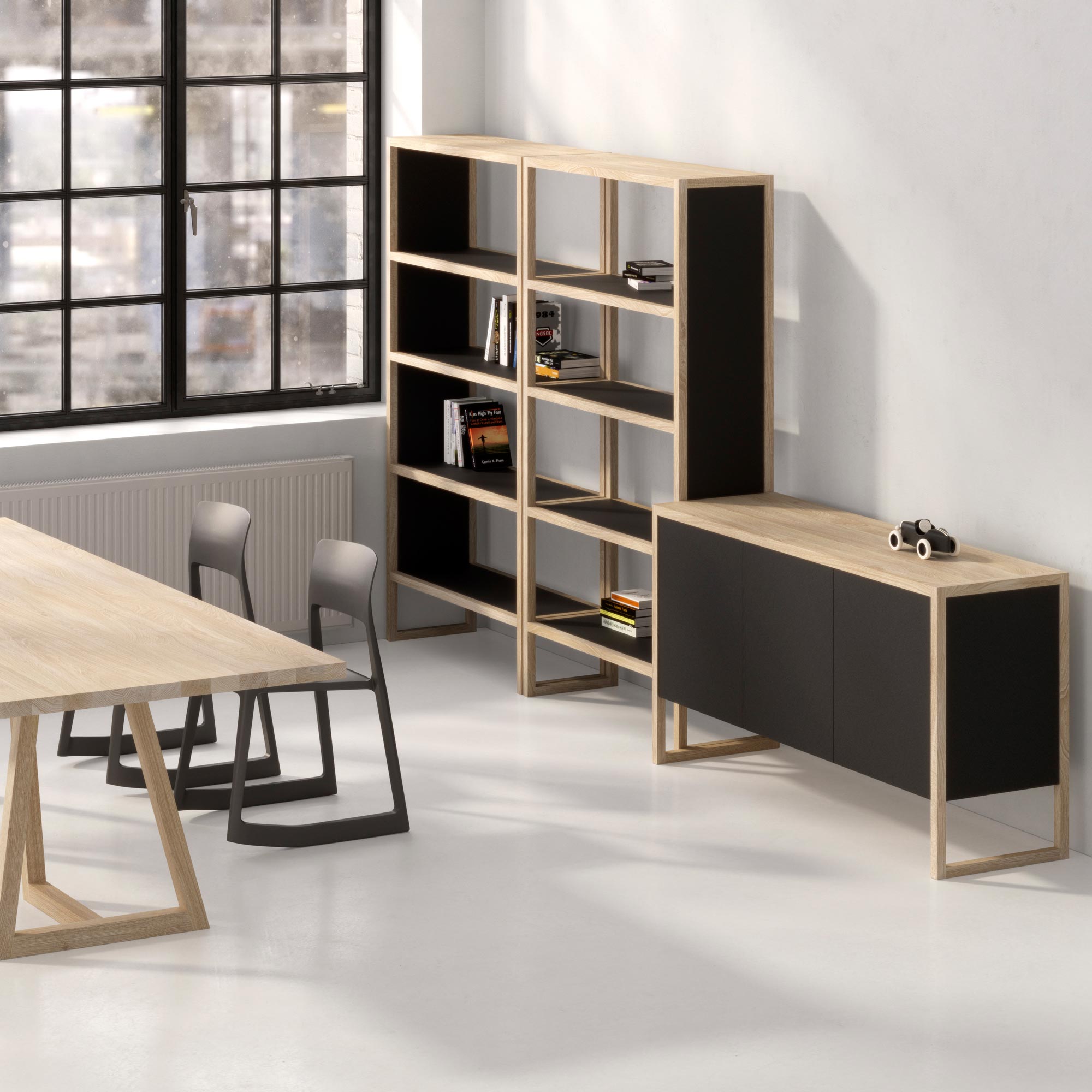 Linoleum Wood Shelf SENA Final1 custom made in solid wood by vitamin design