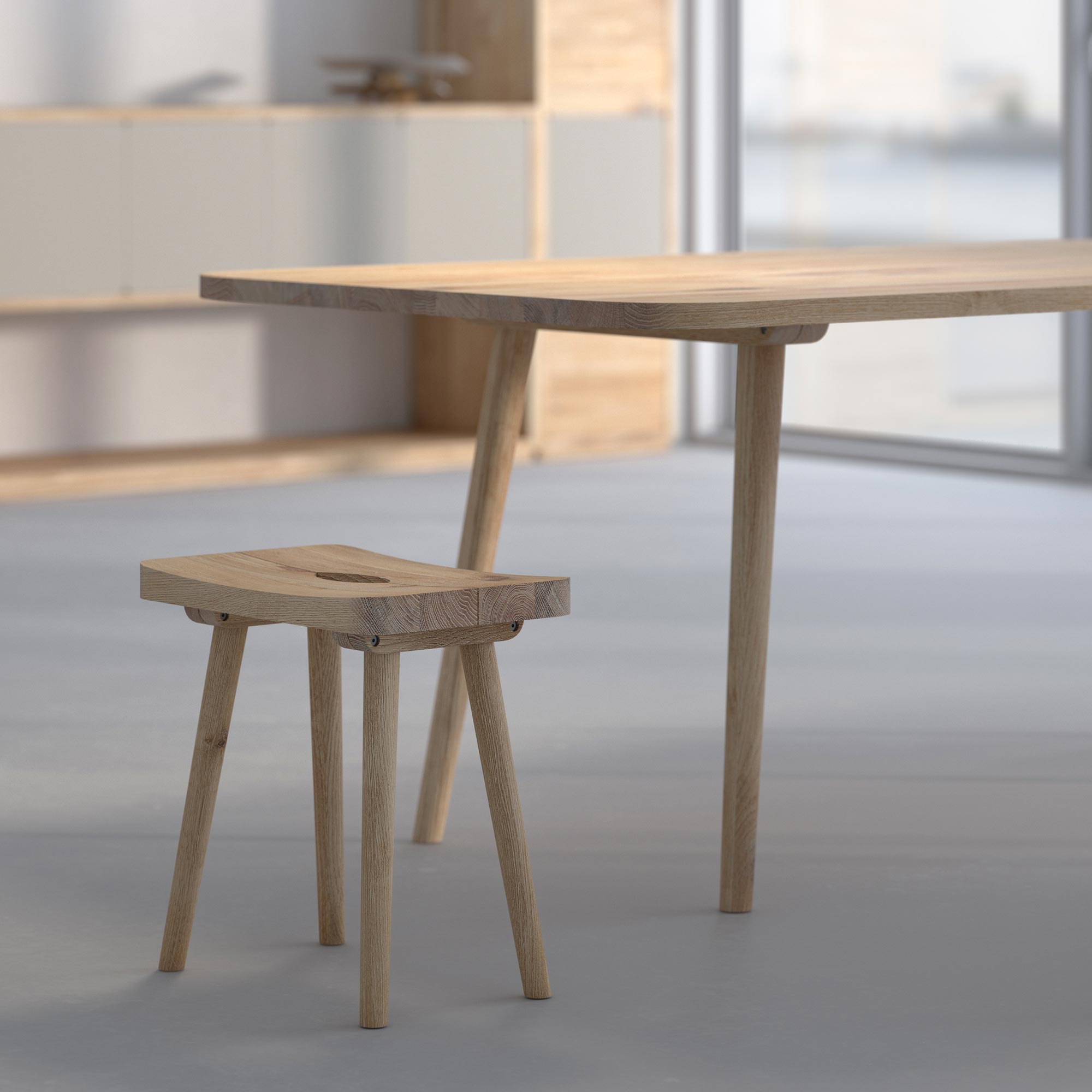 Wood Dining Table UNA cam3 custom made in solid wood by vitamin design