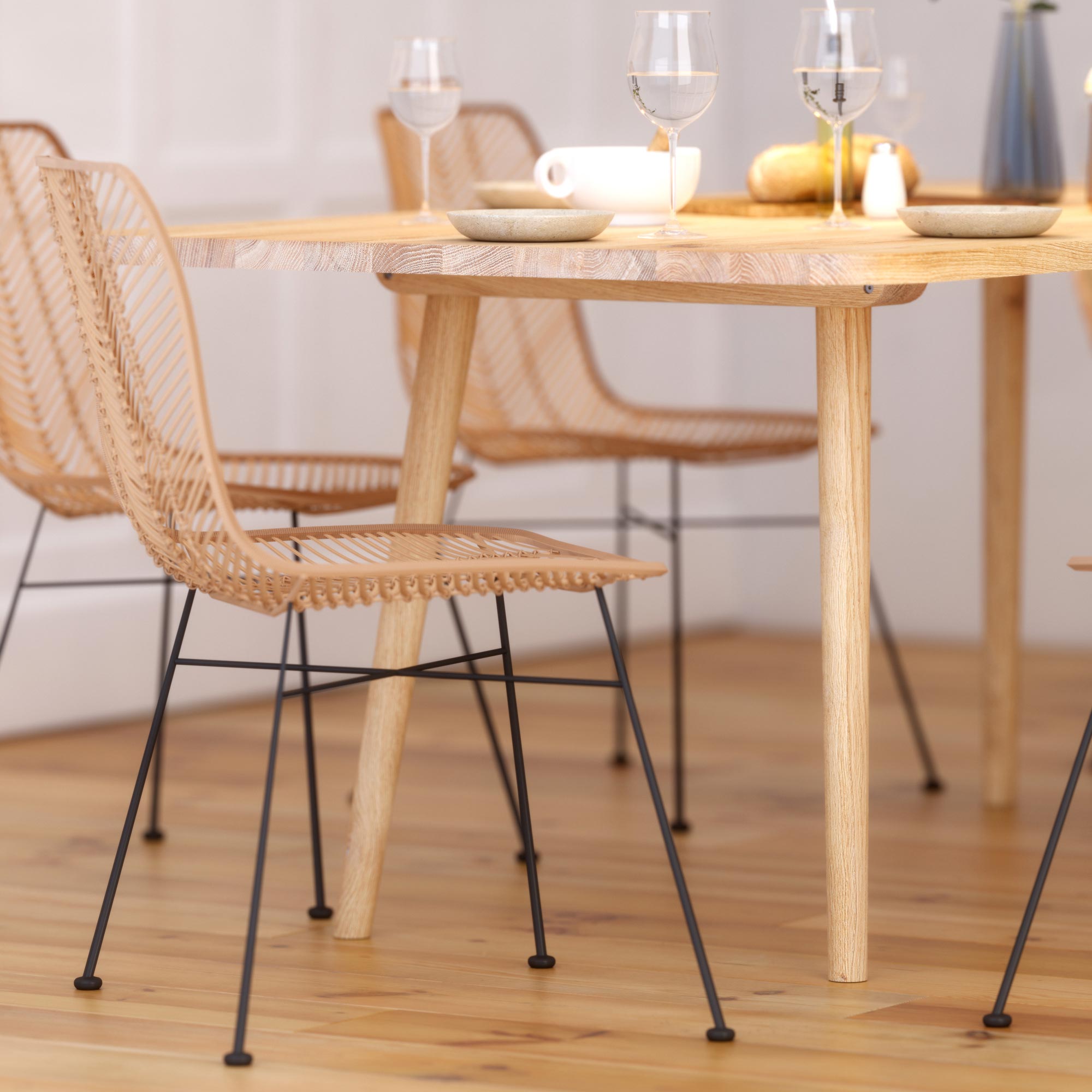 Wood Dining Table UNA Final1 custom made in solid wood by vitamin design
