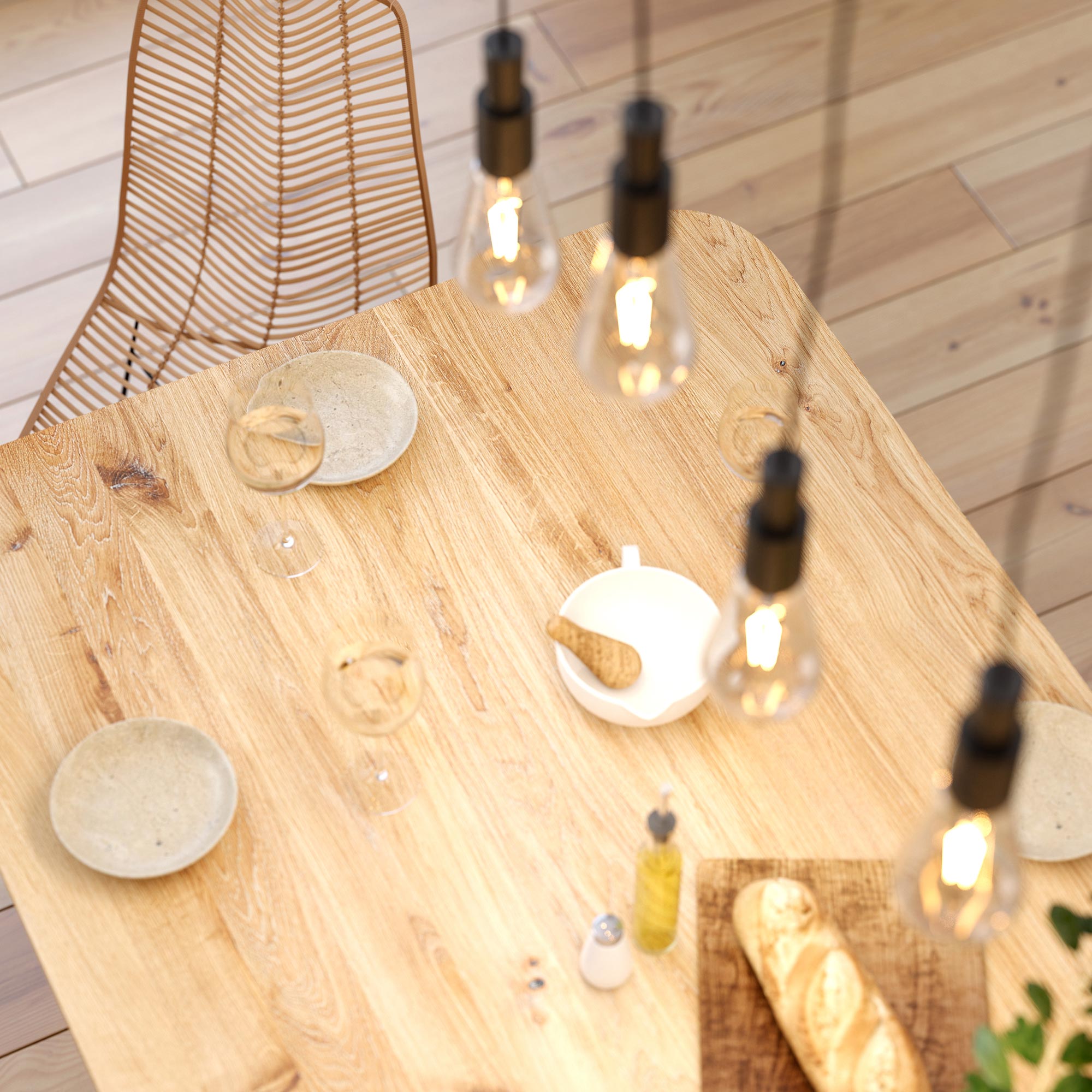 Wood Dining Table UNA Final1 custom made in solid wood by vitamin design