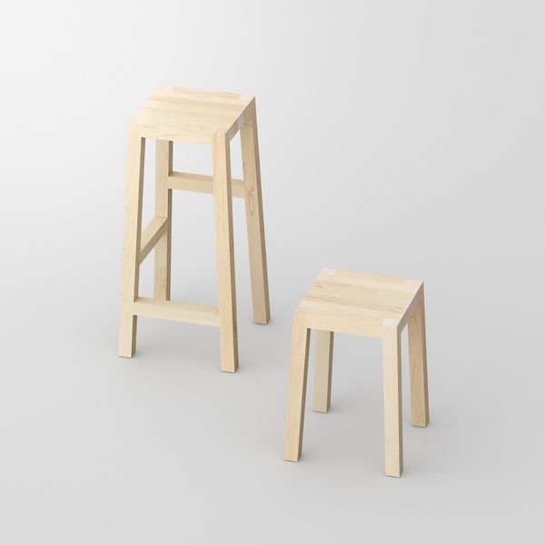 Solid Wood Stool TANTUM cam1 custom made in solid wood by vitamin design