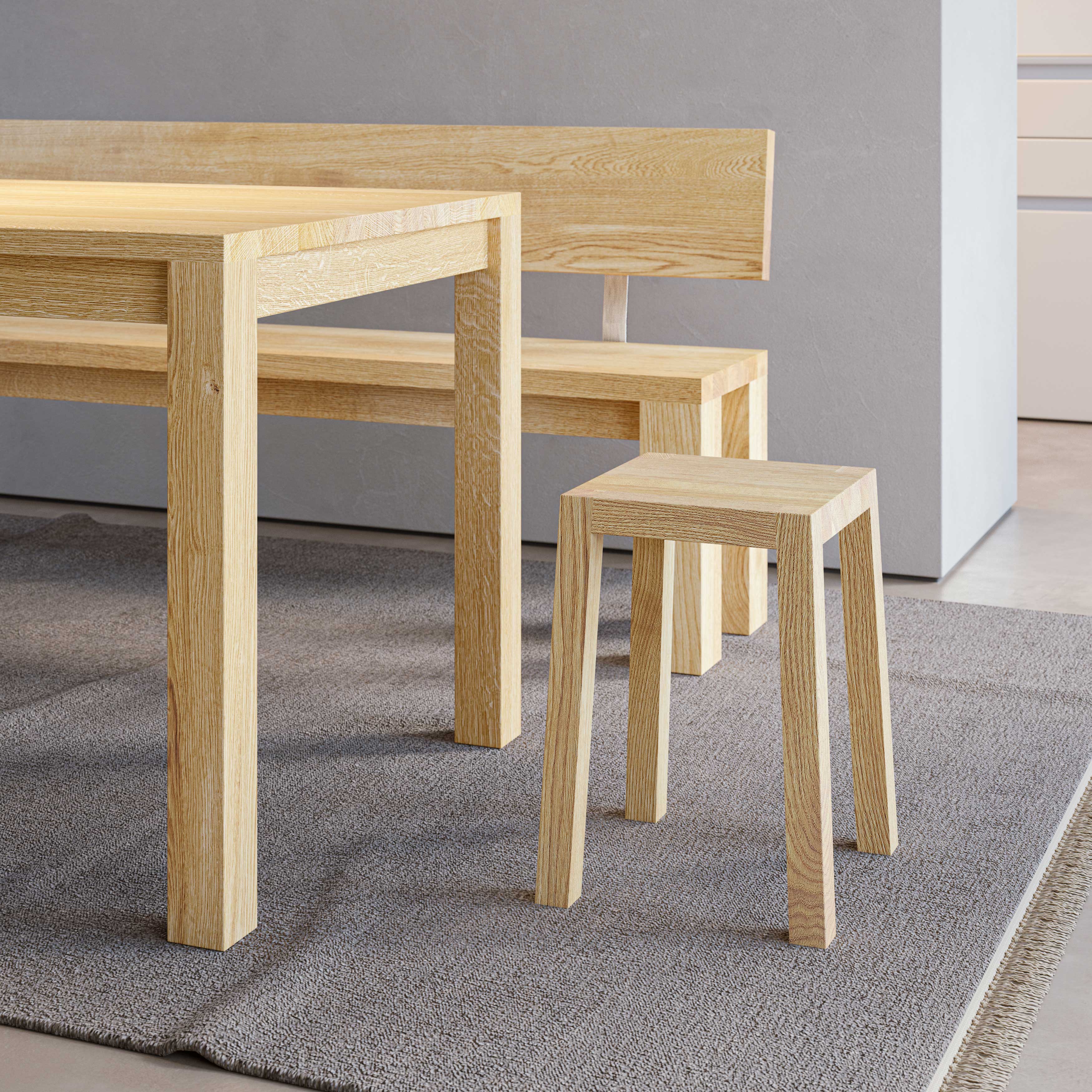 Solid Wood Stool TANTUM cam1 custom made in solid wood by vitamin design