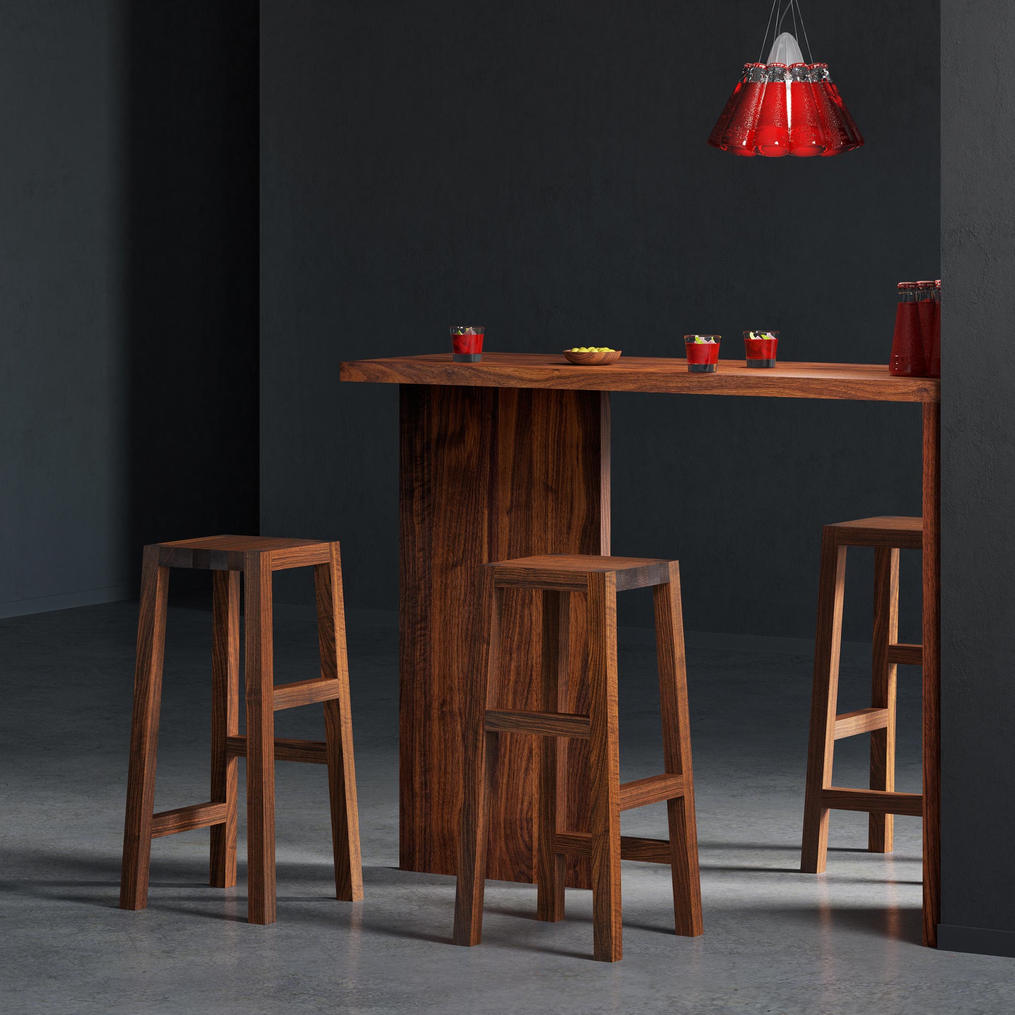 Solid Wood Stool TANTUM cam2 custom made in solid wood by vitamin design