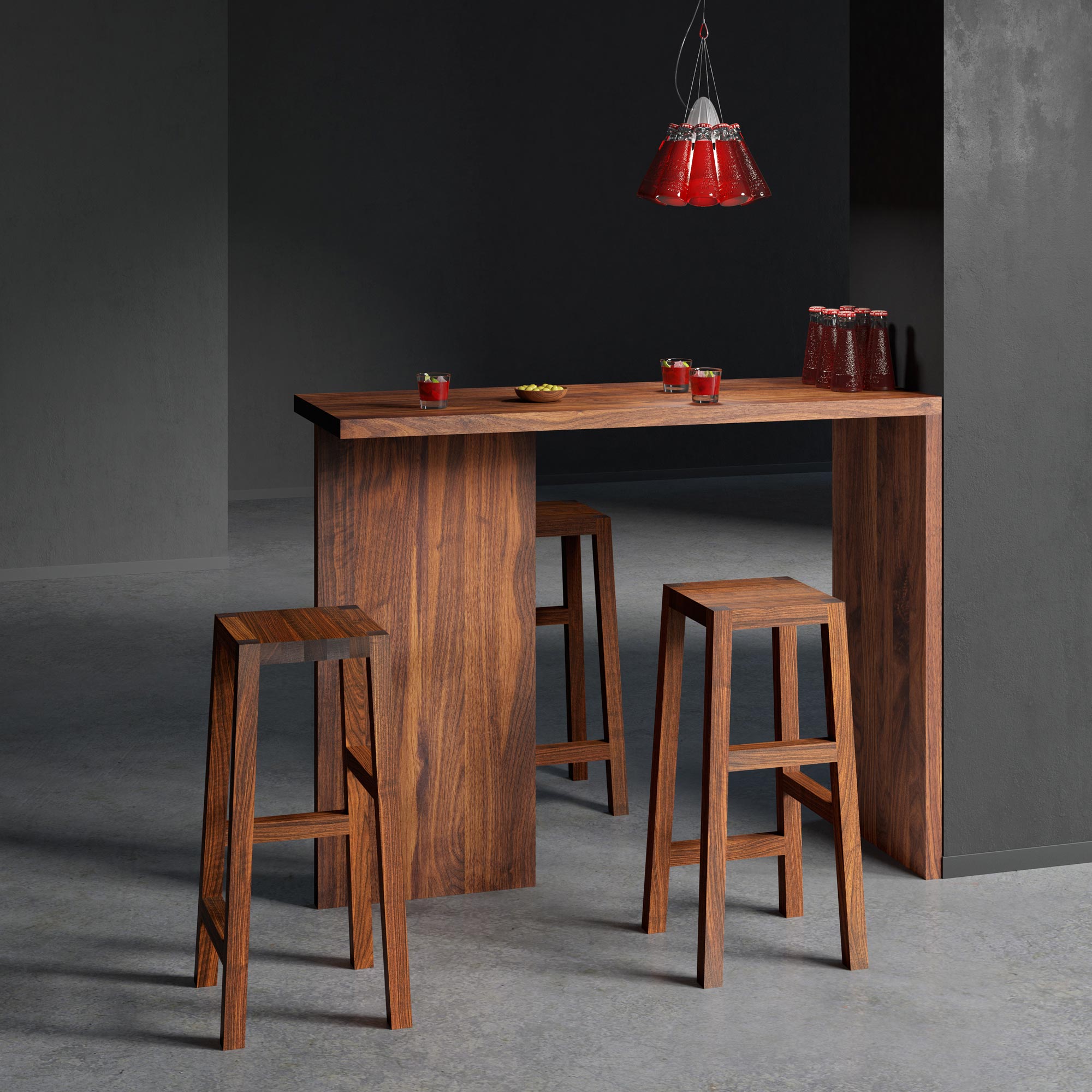 Solid Wood Stool TANTUM cam1 custom made in solid wood by vitamin design